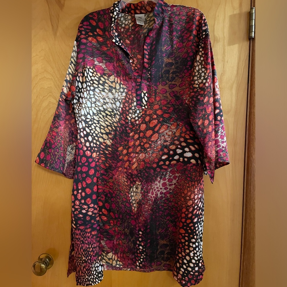 Natori Wilderness Medallion Red Multi Sleep Tunic Size Medium